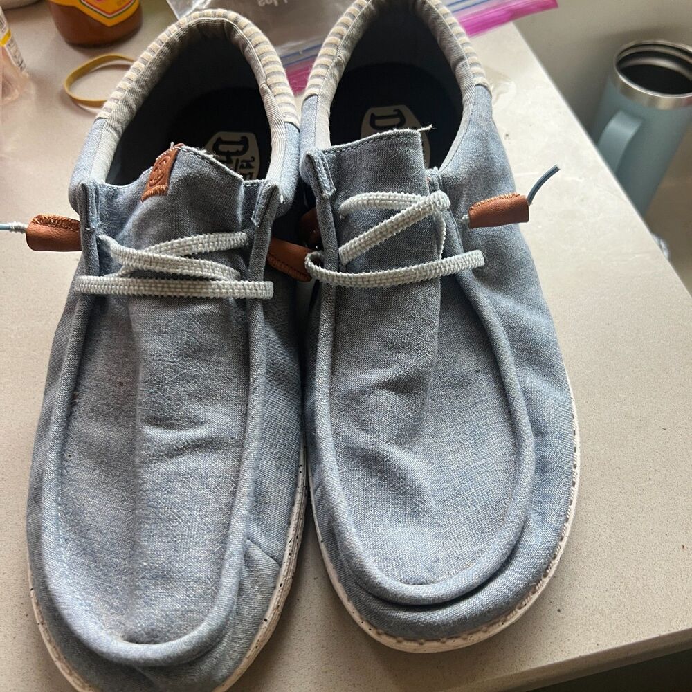 Hey Dude Mens Shoes 14 Gray Slip ons